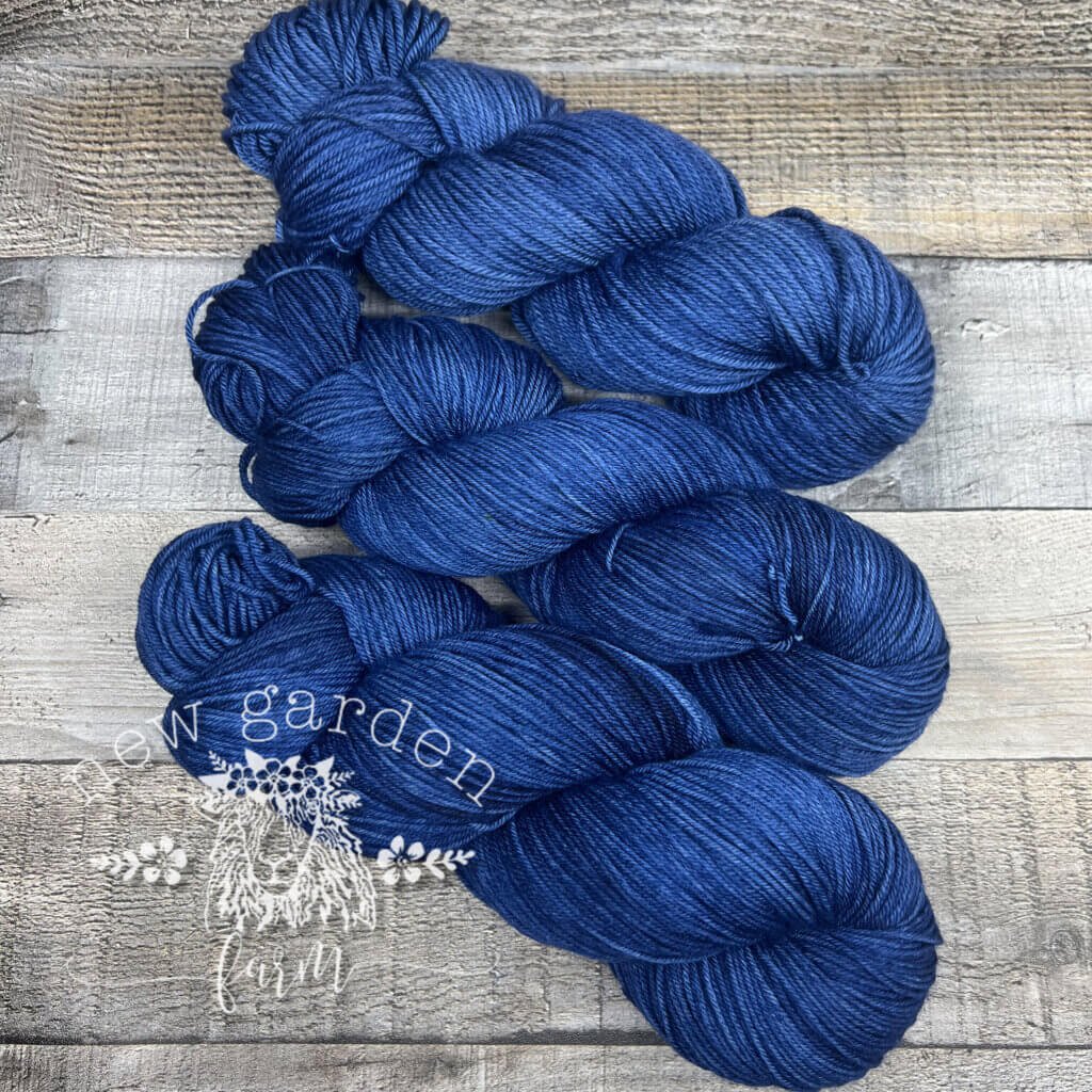 Blue Jean Baby - Hand dyed tonal solid yarn - Merino Fingering lace dk